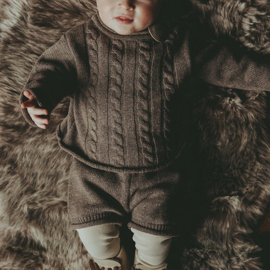 Meri Merino Wool Sweater | Dark Taupe Melange