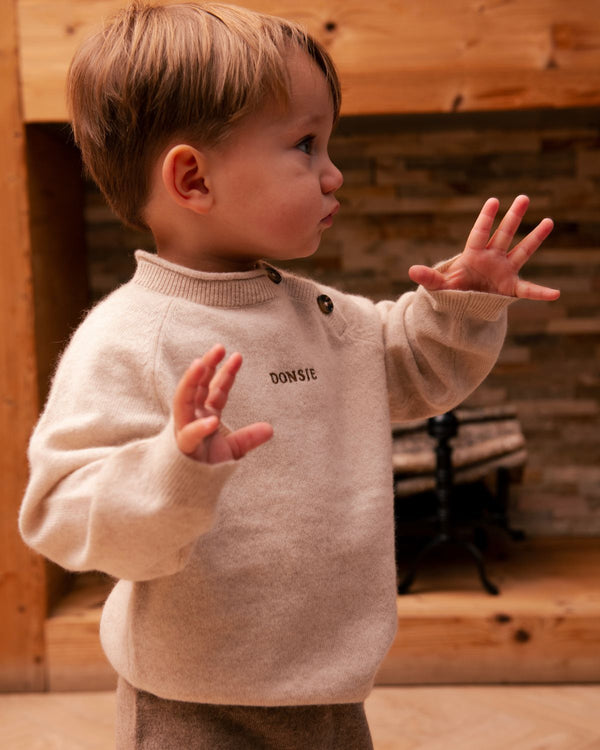 Collyns Cashmere Wool Sweater | Soft Sand Melange