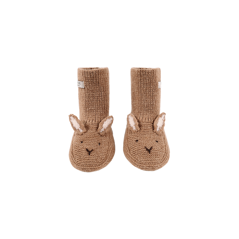 Maicer Merino Wool Booties | Fluffy Bunny | Hazelnut
