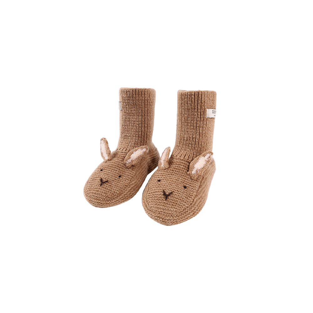 Maicer Merino Wool Booties | Fluffy Bunny | Hazelnut