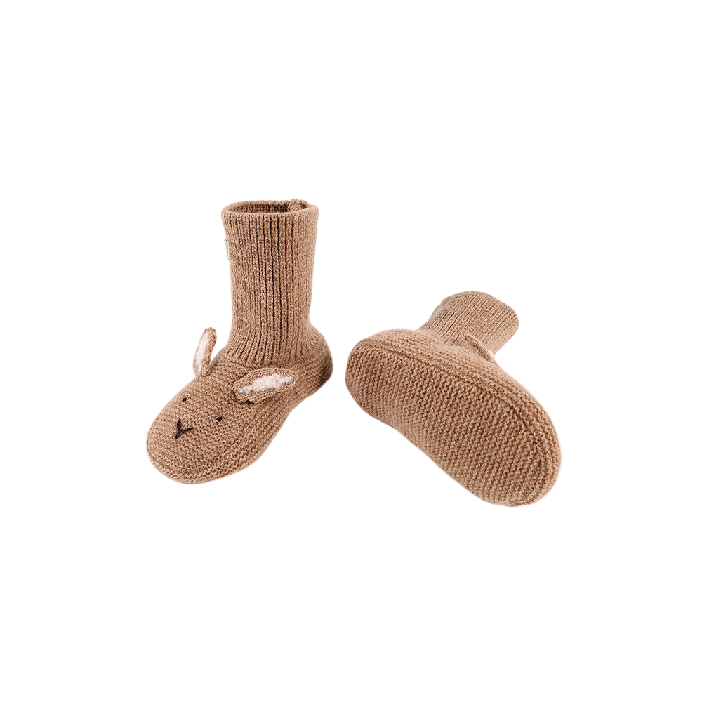 Maicer Merino Wool Booties | Fluffy Bunny | Hazelnut