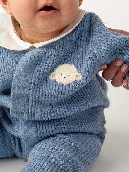 Fennie Merino Wool Cardigan | Lammy | Vintage Blue Melange