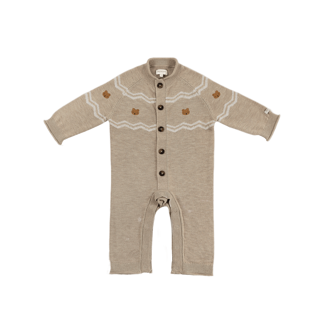 Guillaume Merino Wool Jumpsuit | Bears | Latte Melange