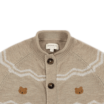 Guillaume Merino Wool Jumpsuit | Bears | Latte Melange