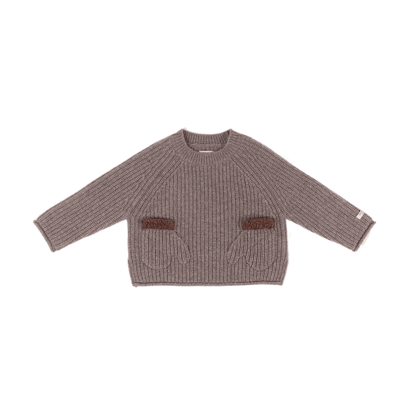 Pawien Merino Wool Sweater | Dark Taupe Melange