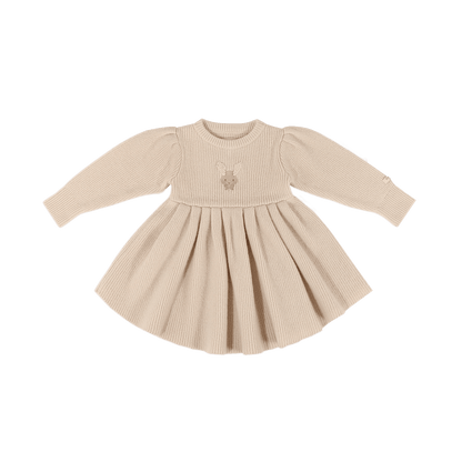 Vikkie Merino Wool Dress | Fluffy Bunny | Soft Sand