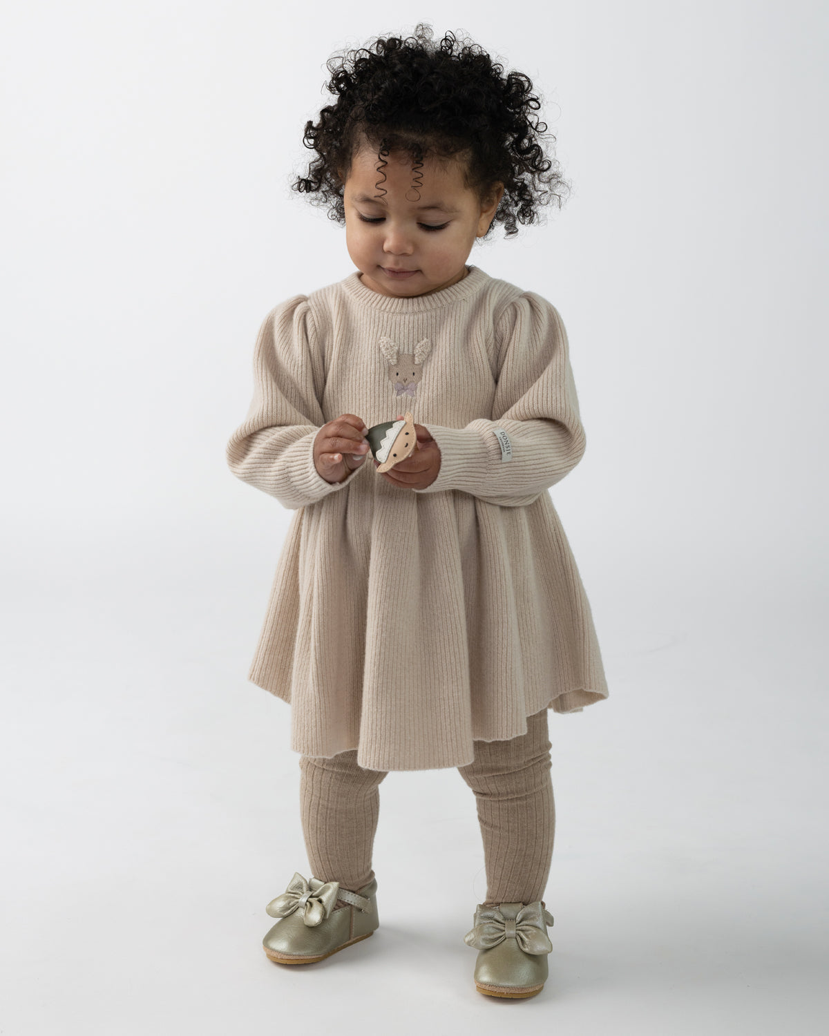 Vikkie Merino Wool Dress | Fluffy Bunny | Soft Sand