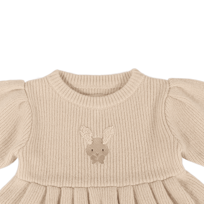 Vikkie Merino Wool Dress | Fluffy Bunny | Soft Sand