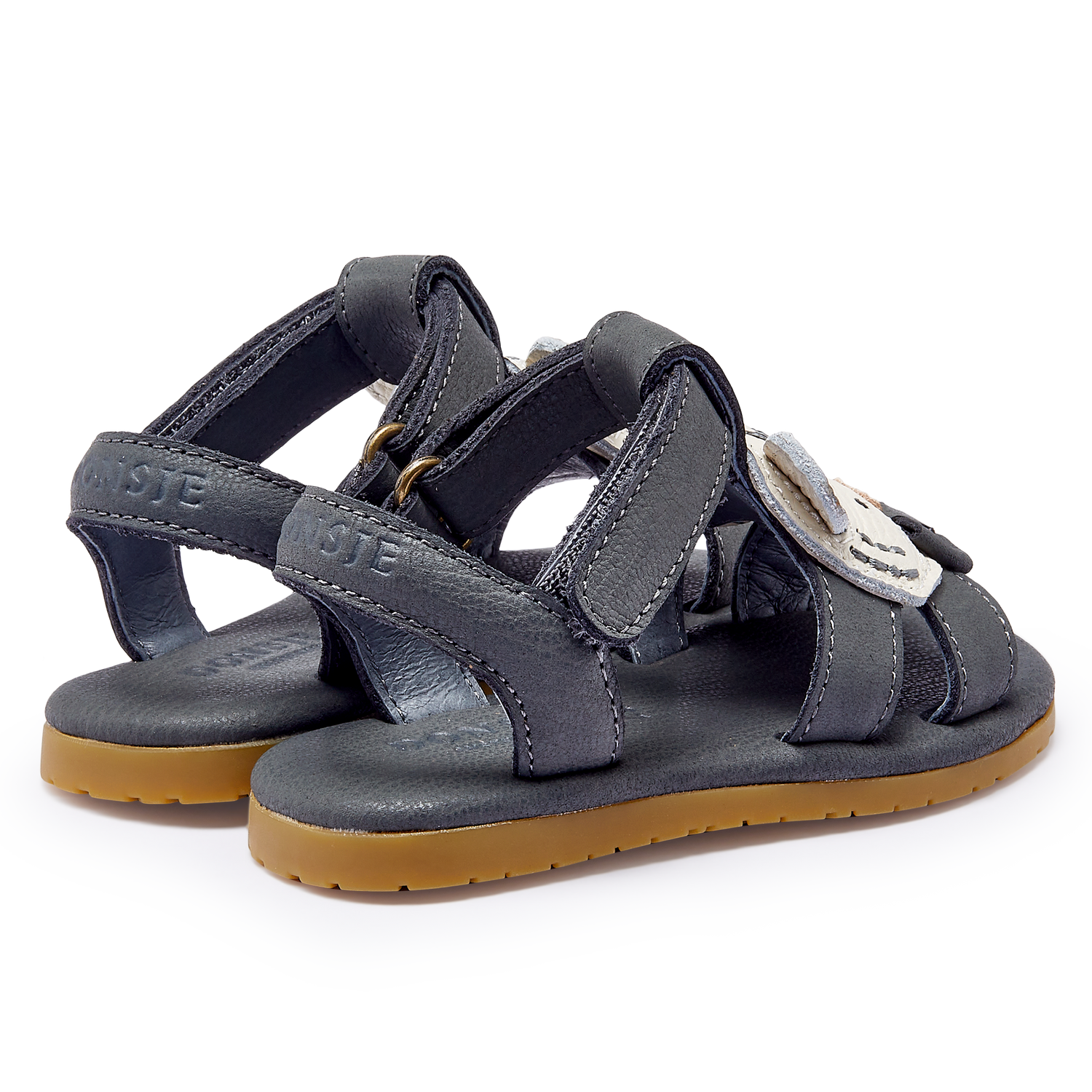 Mhalo Sandals | Festive White Tiger | Petrol Leather