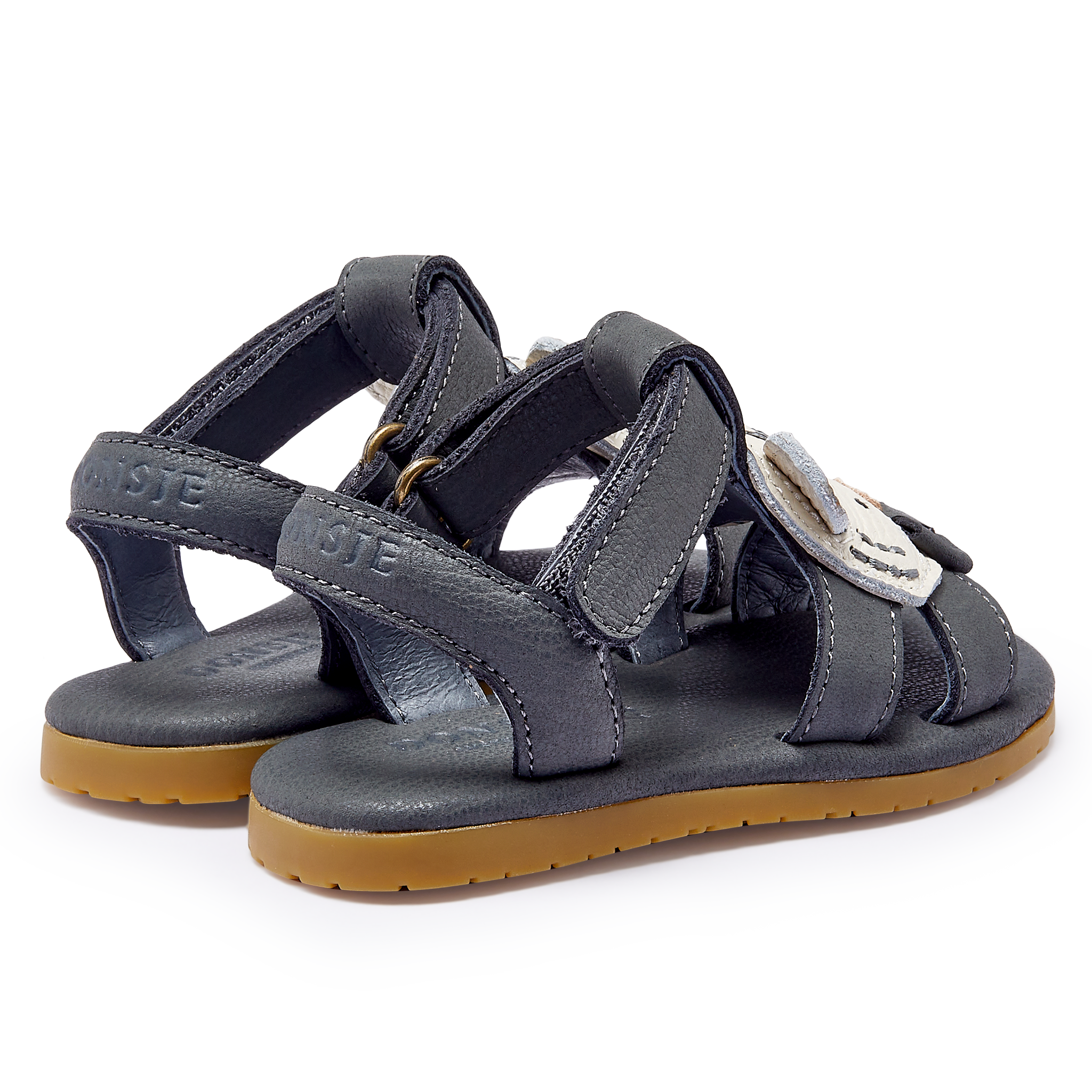 Mhalo Sandals | Festive White Tiger | Petrol Leather