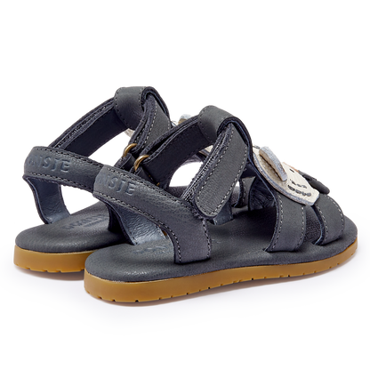 Mhalo Sandals | Festive White Tiger | Petrol Leather