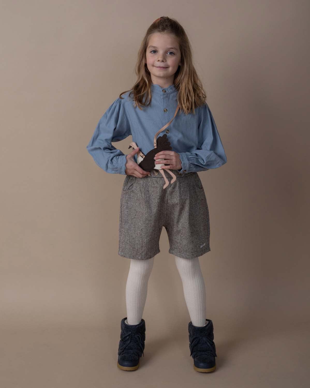 Fifi Shorts | Woody Brown Tweed