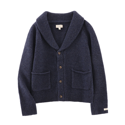 Kicher Merino Wool Cardigan | Blue Marine Melange