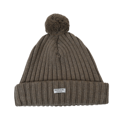 Poppom Hat | Dusty Brown Melange