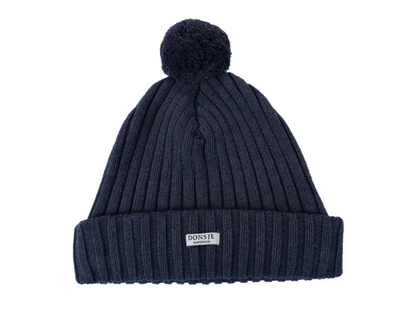 Poppom Hat | Blue Marine Melange