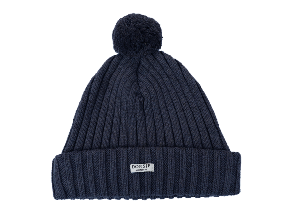 Poppom Hat | Blue Marine Melange