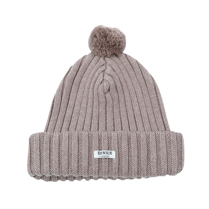 Poppom Hat | Grey Beige Melange