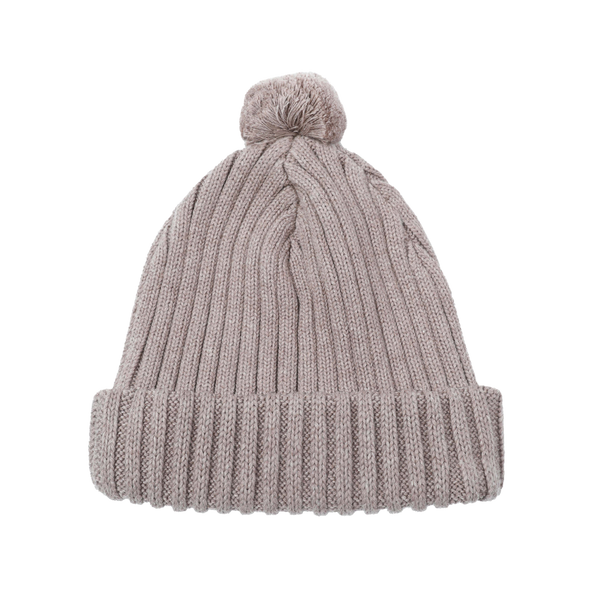 Poppom Hat | Grey Beige Melange