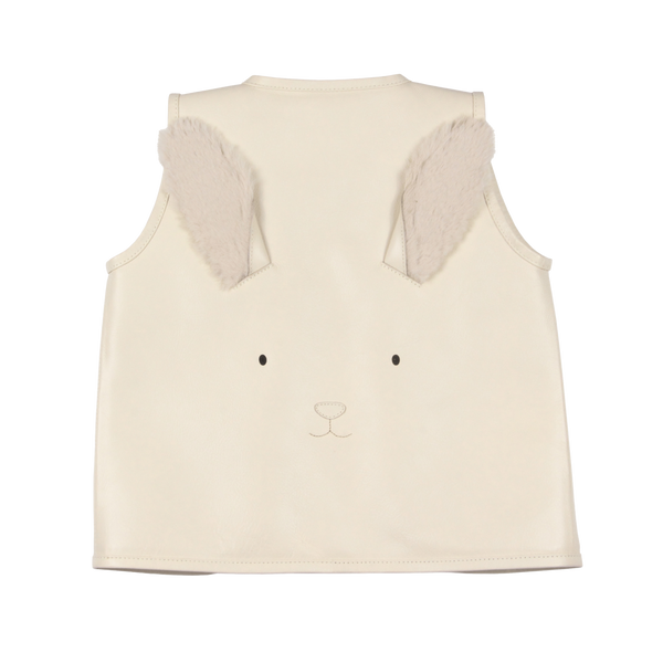 Noa Gilet | Snow Bunny | Cream Leather