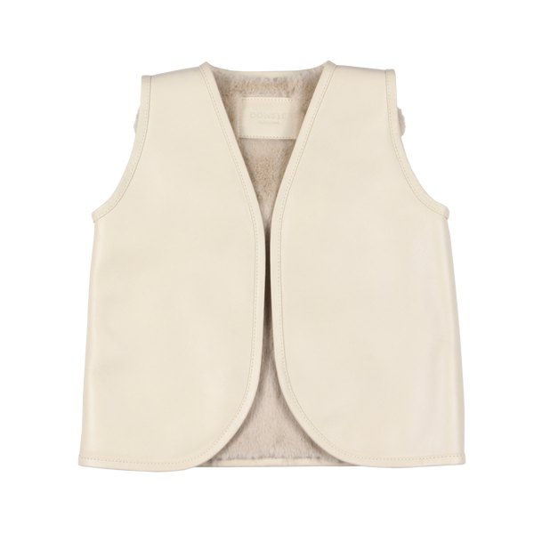 Noa Gilet | Snow Bunny | Cream Leather