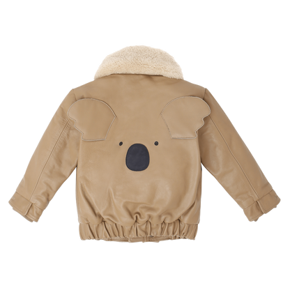 Yuki Leather Jacket Koala Nutmeg Leather Donsje Amsterdam