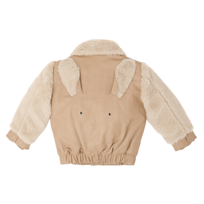 Yuki Leather Jacket | Fluffy Bunny | Light Rust Leather