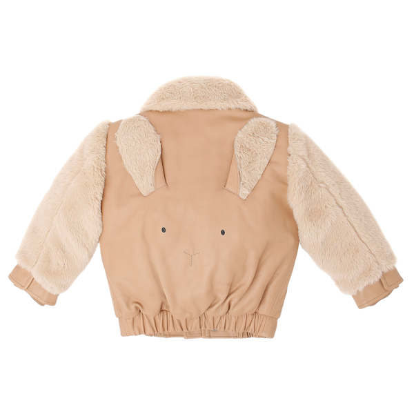 Yuki Leather Jacket | Fluffy Bunny | Light Rust Leather
