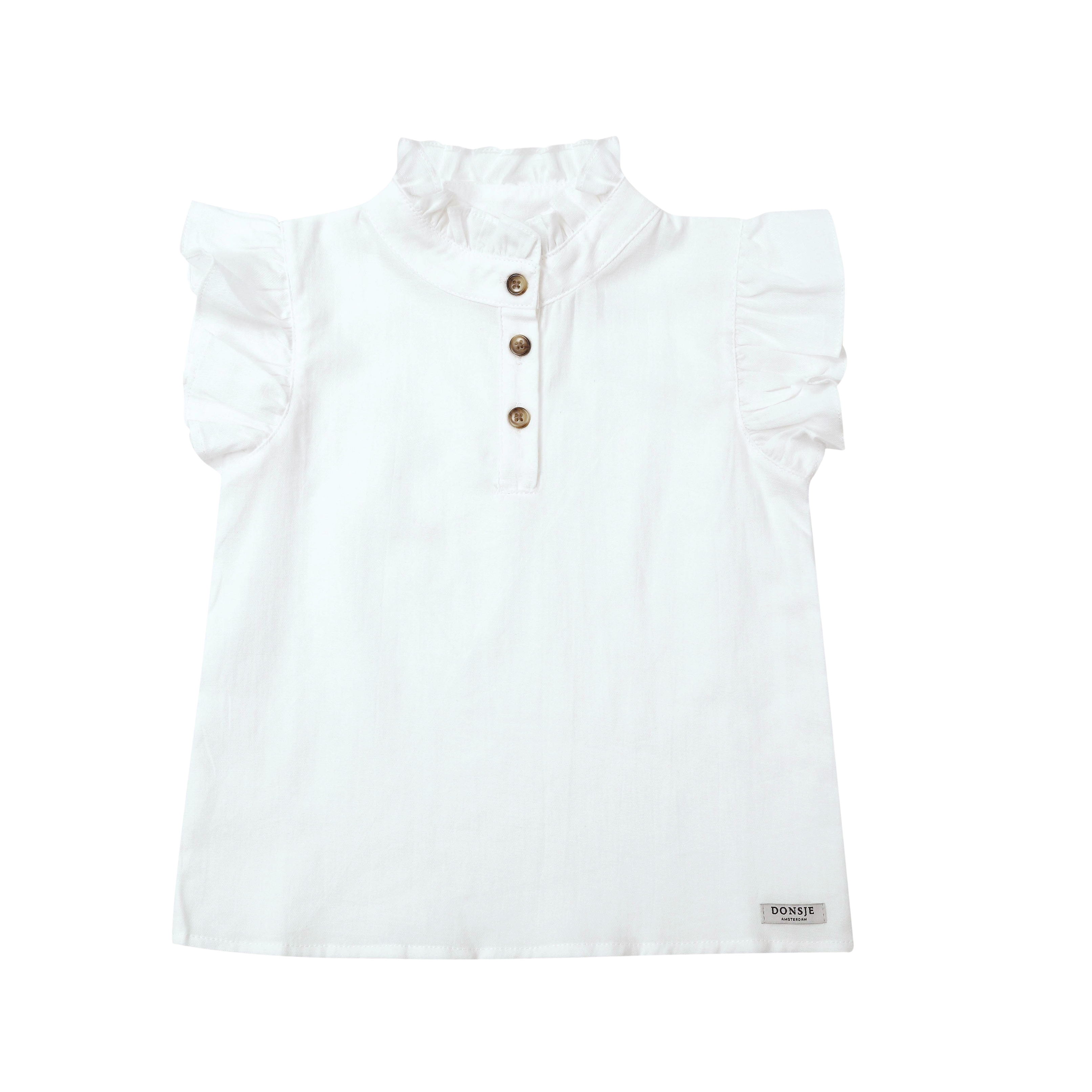 Donsje Frutas bib-collar sleeveless blouse - White