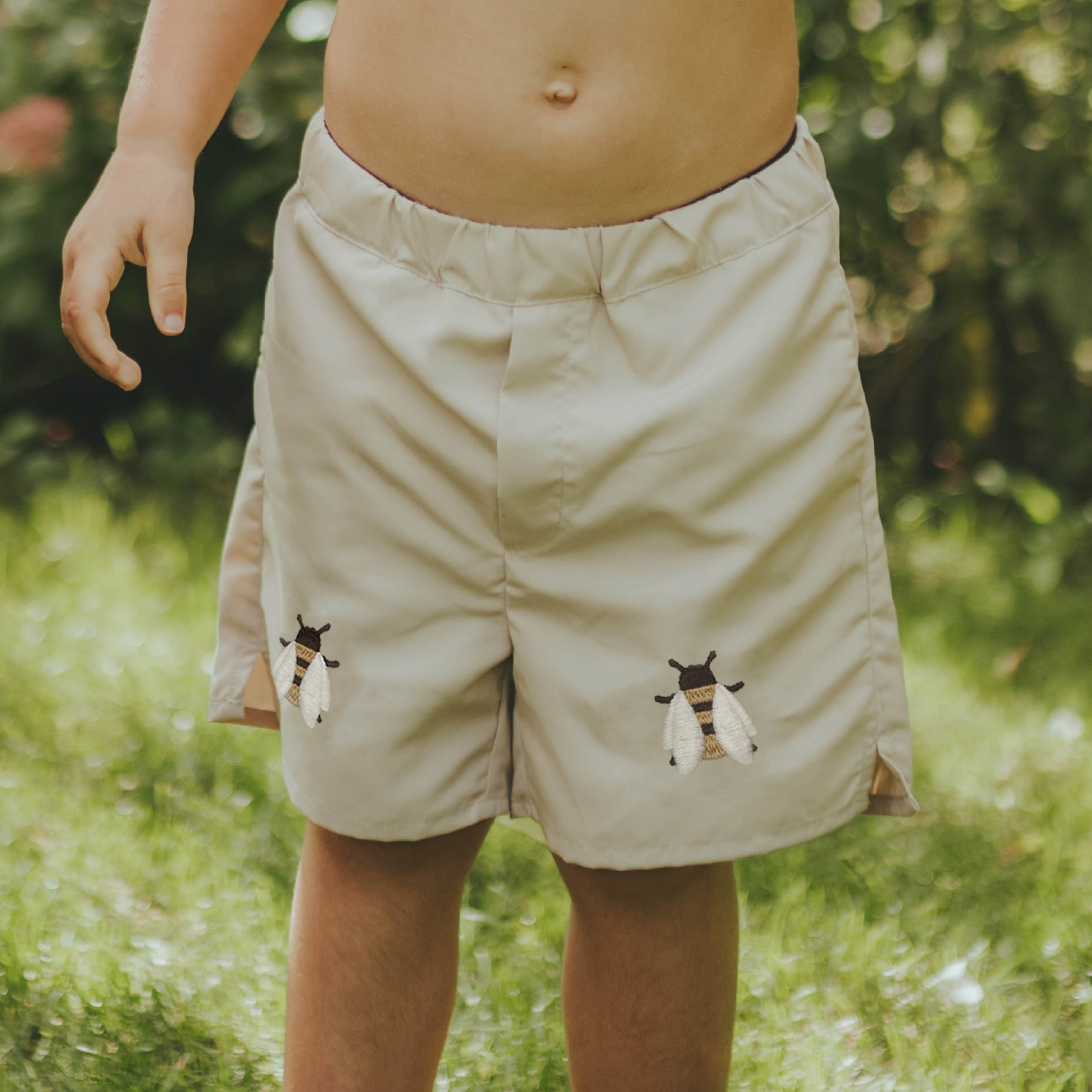 Mees Swim Shorts | Bee | Cream