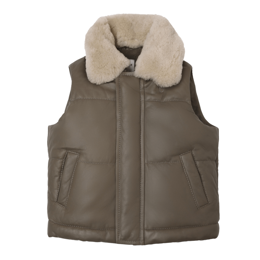 Bees Bodywarmer | Dark Taupe Leather