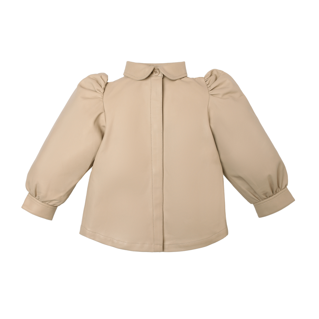 Boa Leather Blouse | Light Beige Leather