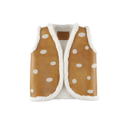 Caro Gilet | Mushroom | Toast Grain Leather