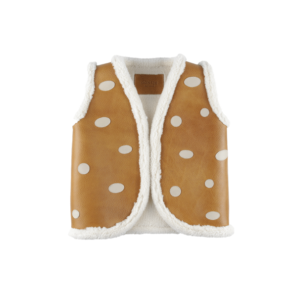 Caro Gilet | Mushroom | Toast Grain Leather