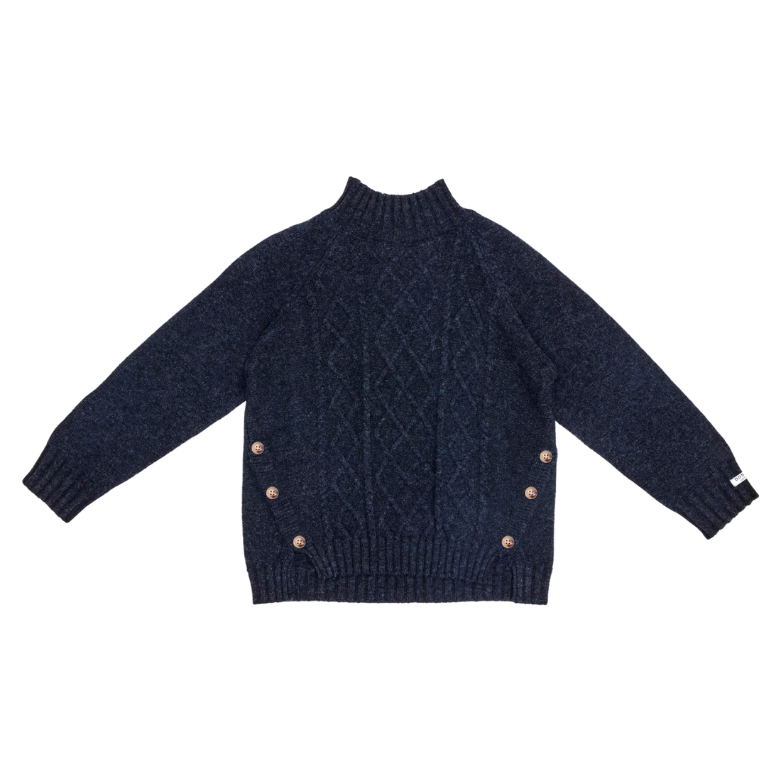 Jos Merino Wool Sweater | Blue Marine Melange