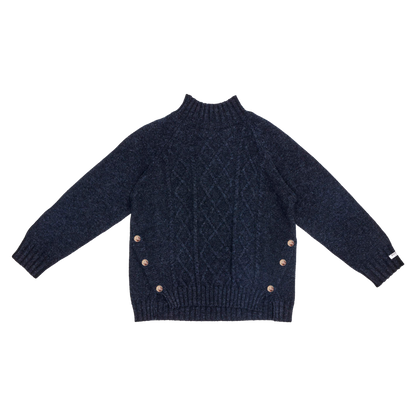 Jos Merino Wool Sweater | Blue Marine Melange