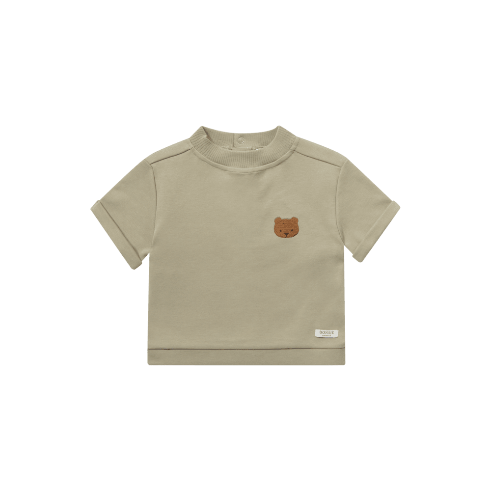 Jarne T-shirt | Bear | Dusty Green