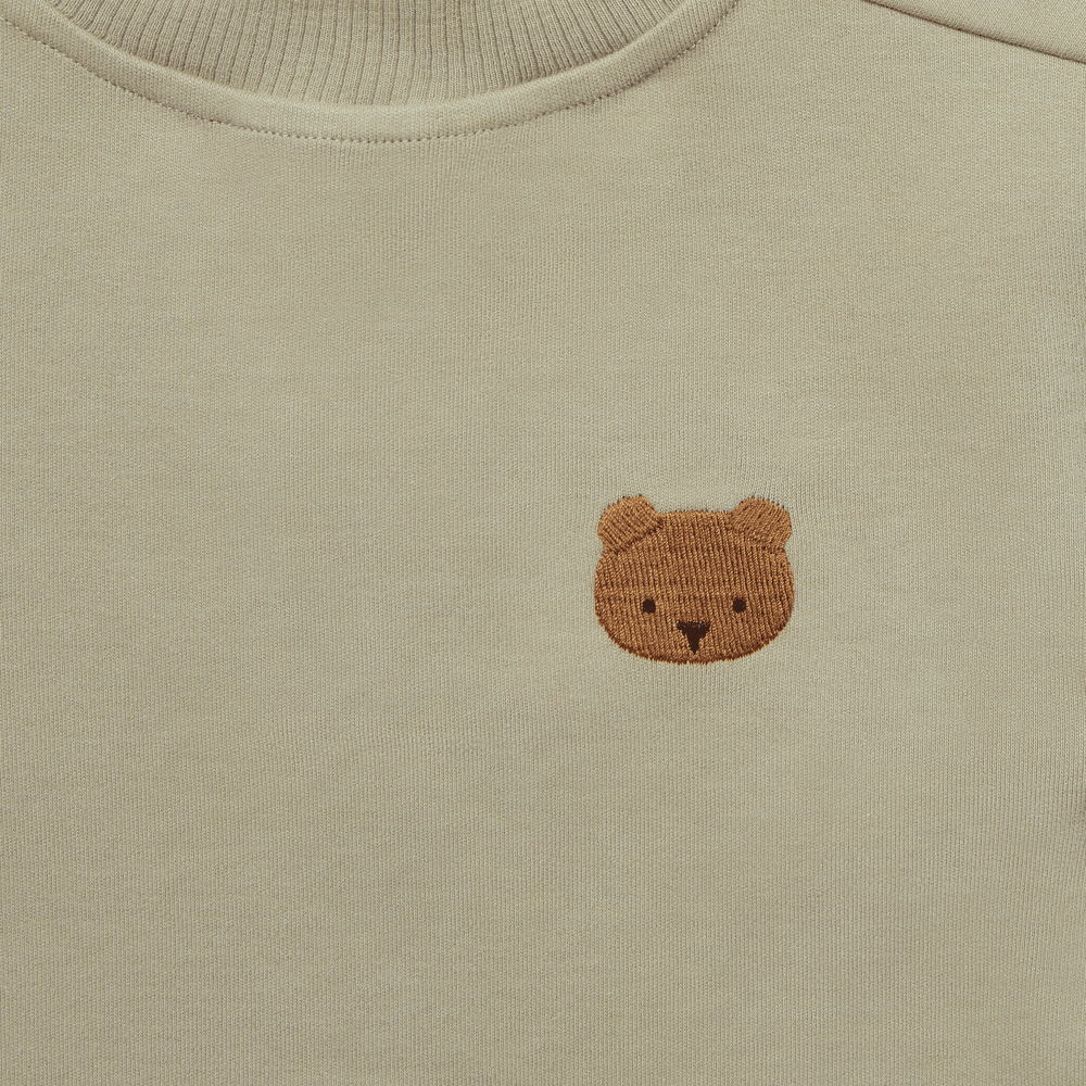 Jarne T-shirt | Bear | Dusty Green