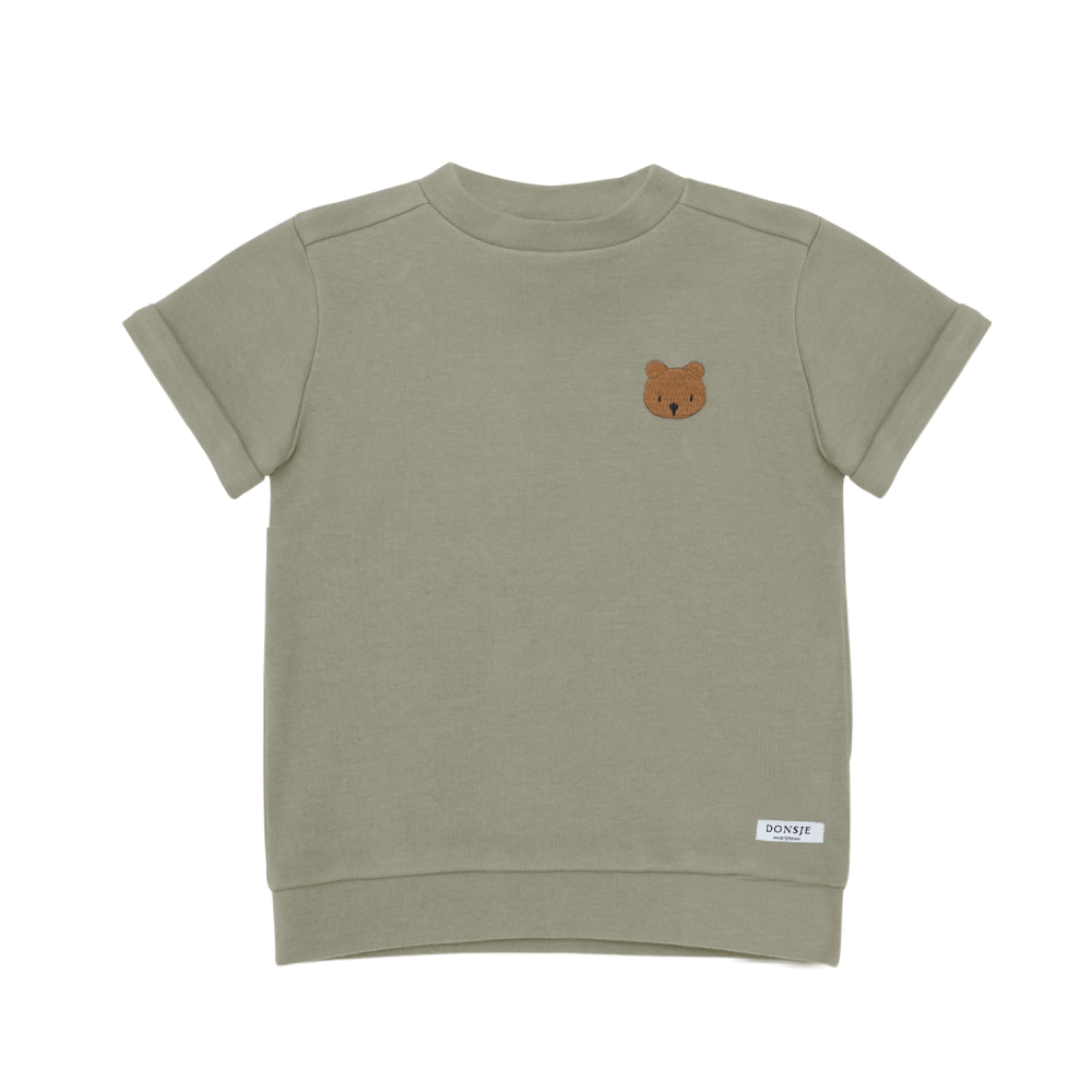 Jarne T-shirt | Bear | Dusty Green