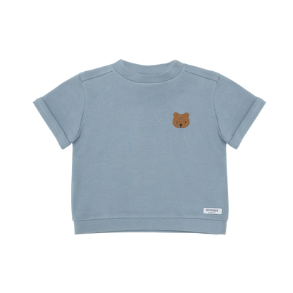 Jarne T-shirt | Bear | Foggy Blue