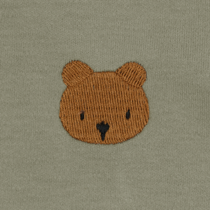Jarne T-shirt | Bear | Dusty Green