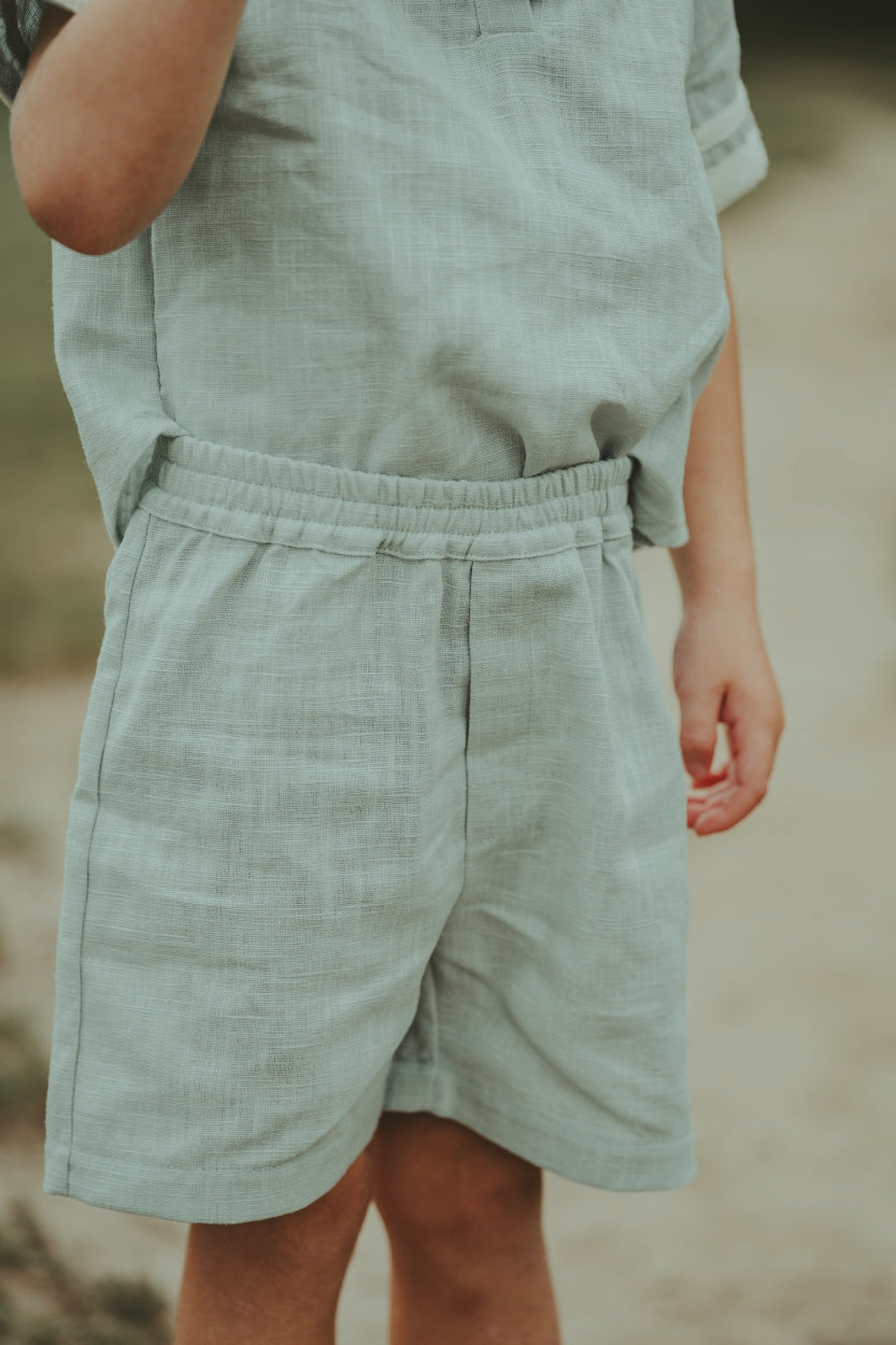 Plom Linen Shorts | Frosted Green