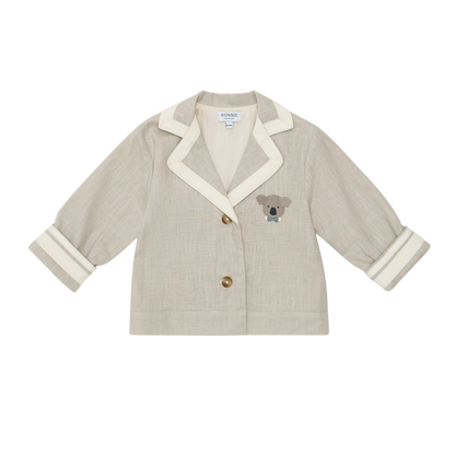 Quirijn Linen Blazer | Festive Koala | Soft Taupe