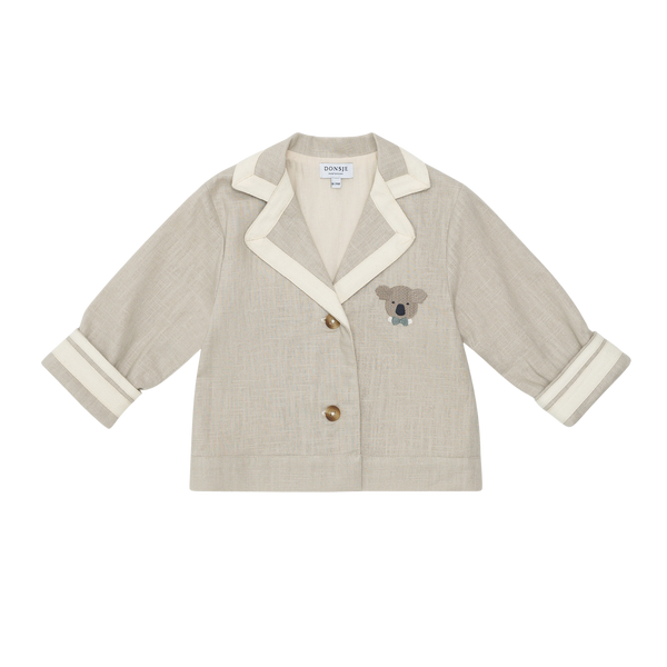 Quirijn Linen Blazer | Festive Koala | Soft Taupe