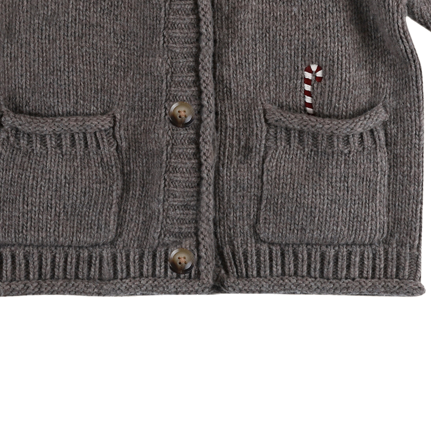 Bieka Cardigan | Candy Cane | Dark Taupe Melange