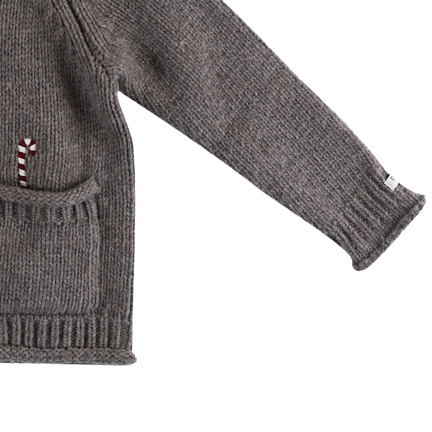 Bieka Cardigan | Candy Cane | Dark Taupe Melange