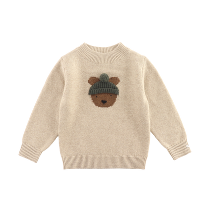 Denn Merino Wool Sweater | Bear | Biscotti Melange