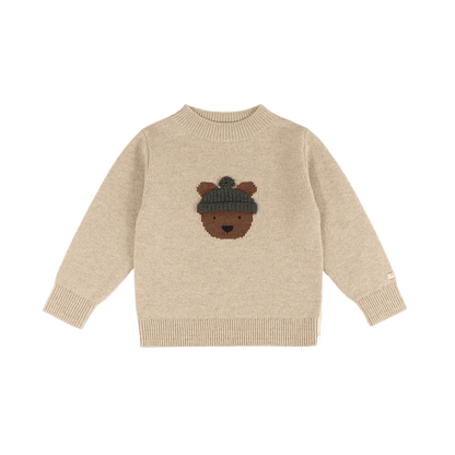 Denn Merino Wool Sweater | Bear | Biscotti Melange