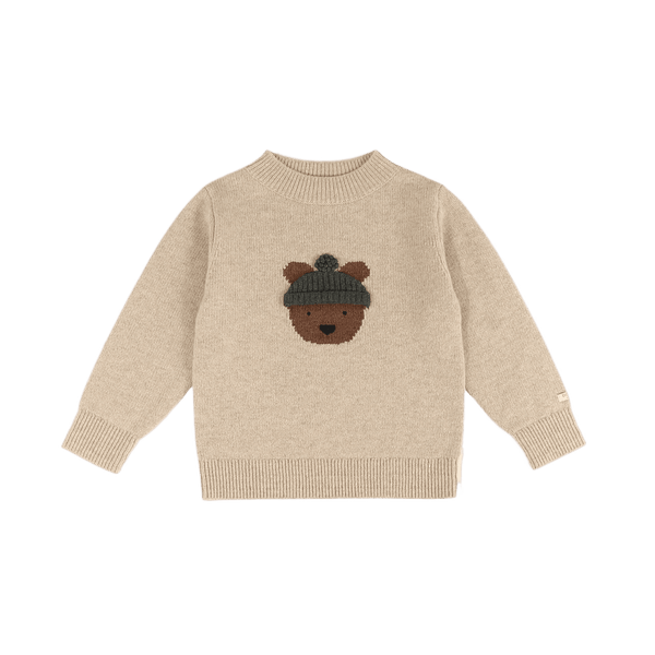 Denn Merino Wool Sweater | Bear | Biscotti Melange