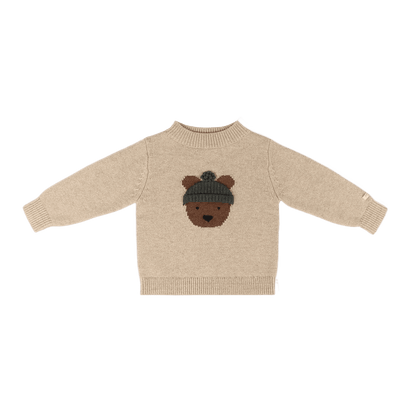 Denn Merino Wool Sweater | Bear | Biscotti Melange