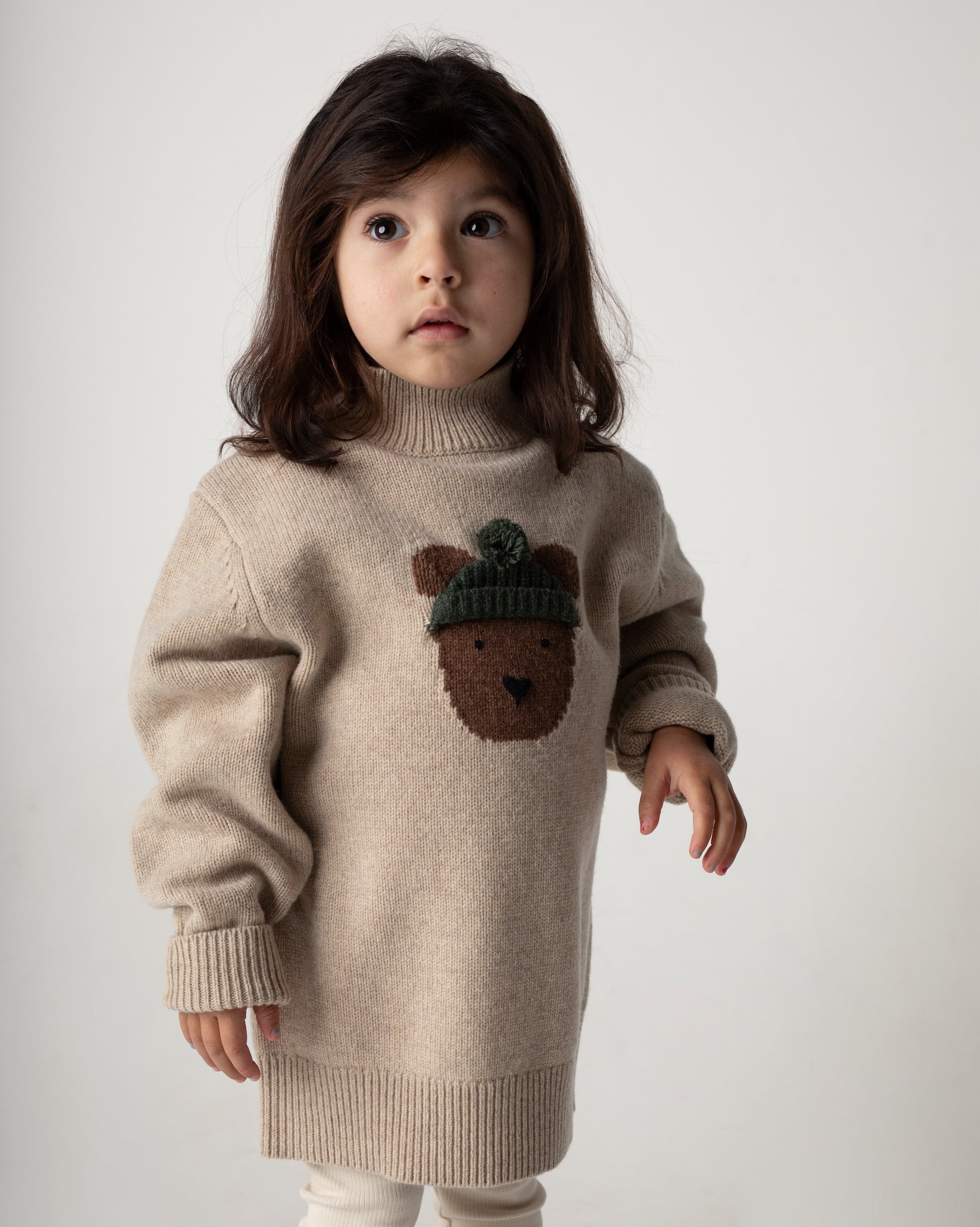 Denn Merino Wool Sweater | Bear | Biscotti Melange